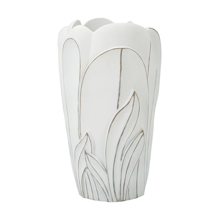 Vaso Tramigna, Complemento d'arredo, Articolo decorativo, Accessorio d'arredo, 29x29 h48 cm, Bianco