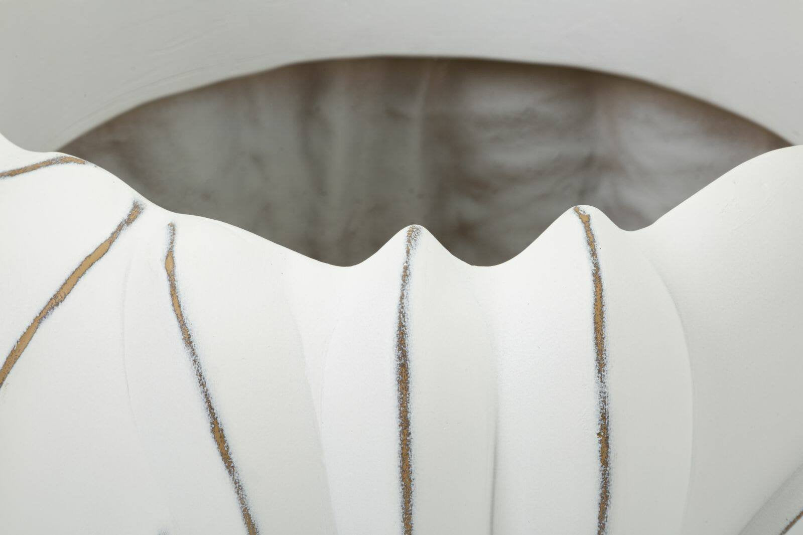 Vaso Bovezzo, Complemento d'arredo, Articolo decorativo, Accessorio d'arredo, 35x35 h24 cm, Bianco