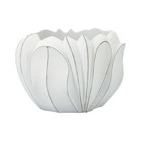 Vaso Bovezzo, Complemento d'arredo, Articolo decorativo, Accessorio d'arredo, 35x35 h24 cm, Bianco