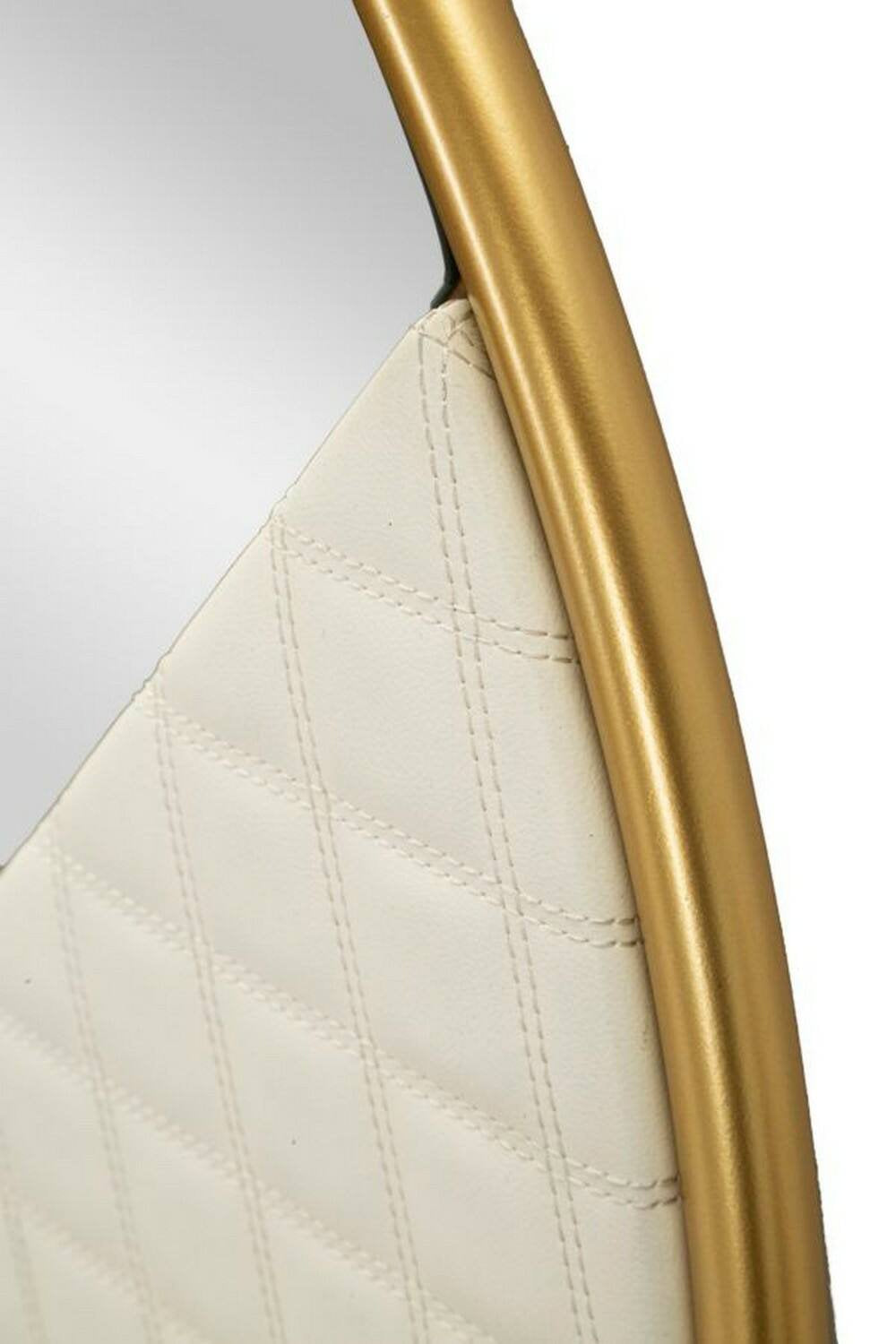 Specchio Bozzole, Specchiera, Articolo d'arredo a muro, Decorazione con specchio, 80x3 h80 cm, Bianco e Oro