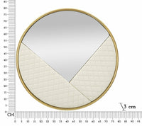 Specchio Bozzole, Specchiera, Articolo d'arredo a muro, Decorazione con specchio, 80x3 h80 cm, Bianco e Oro