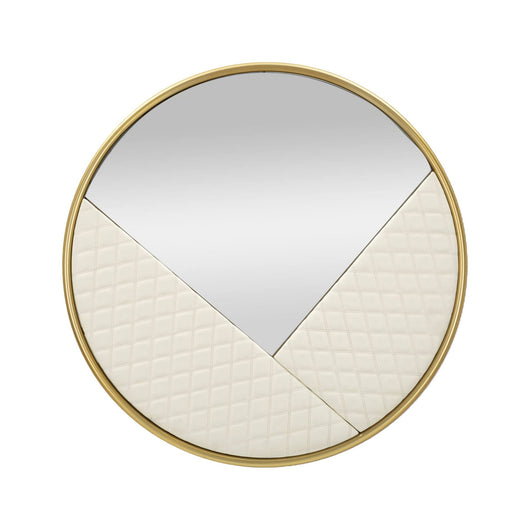 Specchio Bozzole, Specchiera, Articolo d'arredo a muro, Decorazione con specchio, 80x3 h80 cm, Bianco e Oro