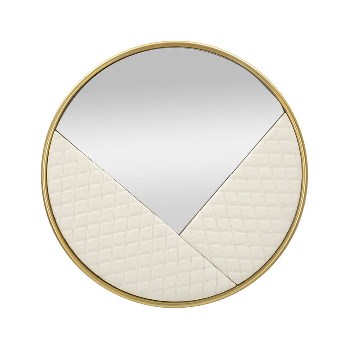 Specchio Bozzole, Specchiera, Articolo d'arredo a muro, Decorazione con specchio, 80x3 h80 cm, Bianco e Oro