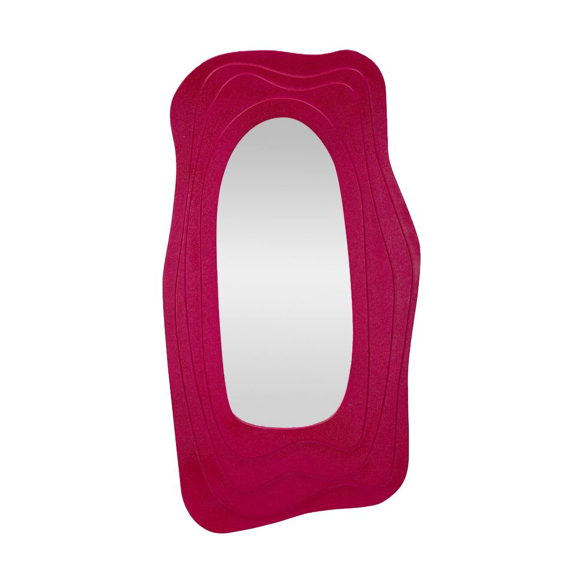 Specchio Pregola, Specchiera, Articolo d'arredo a muro, Decorazione con specchio, 90x4 h165 cm, Fucsia