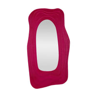 Specchio Pregola, Specchiera, Articolo d'arredo a muro, Decorazione con specchio, 90x4 h165 cm, Fucsia
