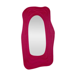 Specchio Pregola, Specchiera, Articolo d'arredo a muro, Decorazione con specchio, 90x4 h165 cm, Fucsia
