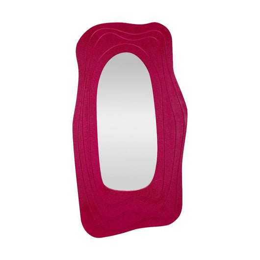 Specchio Pregola, Specchiera, Articolo d'arredo a muro, Decorazione con specchio, 90x4 h165 cm, Fucsia