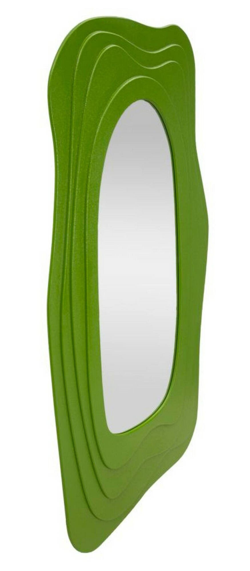 Specchio Pregola, Specchiera, Articolo d'arredo a muro, Decorazione con specchio, 90x4 h165 cm, Verde