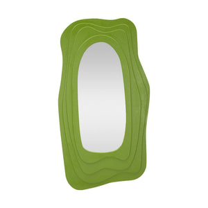 Specchio Pregola, Specchiera, Articolo d'arredo a muro, Decorazione con specchio, 90x4 h165 cm, Verde