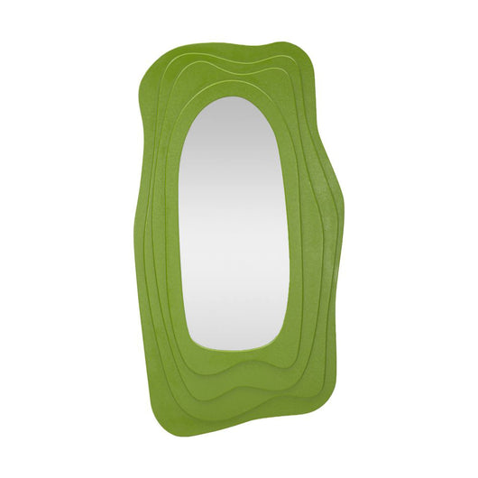 Specchio Pregola, Specchiera, Articolo d'arredo a muro, Decorazione con specchio, 90x4 h165 cm, Verde