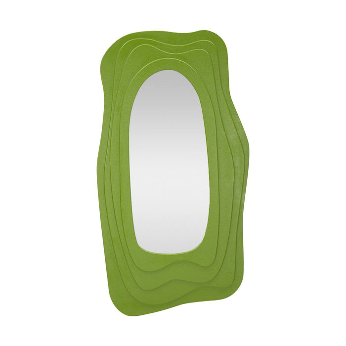 Specchio Pregola, Specchiera, Articolo d'arredo a muro, Decorazione con specchio, 90x4 h165 cm, Verde