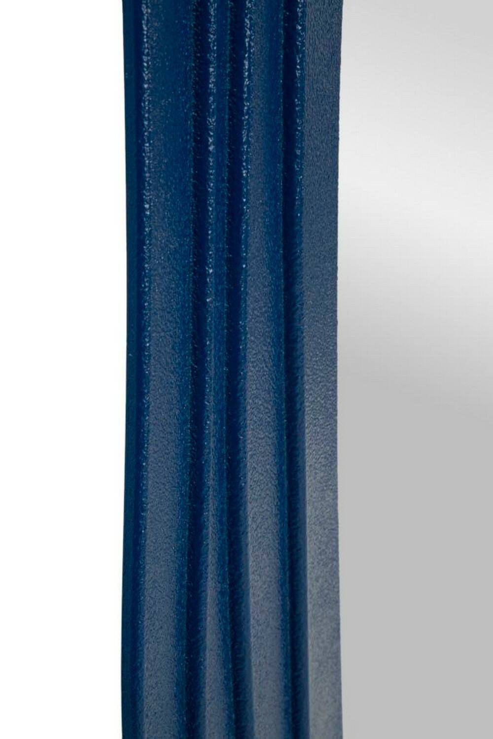 Specchio Pregola, Specchiera, Articolo d'arredo a muro, Decorazione con specchio, 90x4 h165 cm, Blu