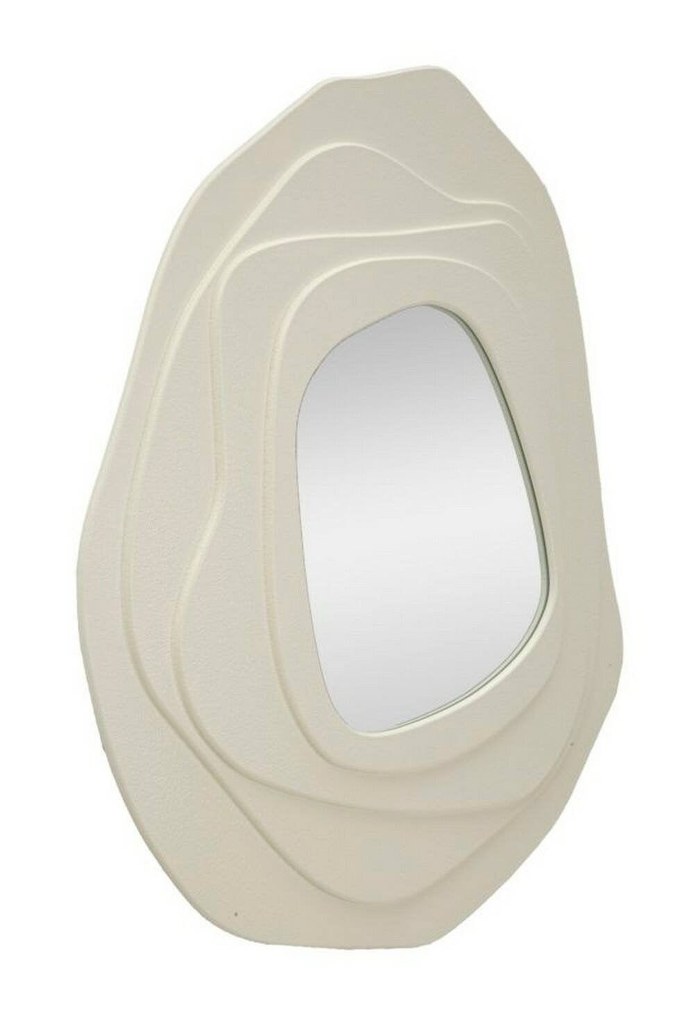 Specchio Brennero, Specchiera, Articolo d'arredo a muro, Decorazione con specchio, 90x4 h97 cm, Bianco