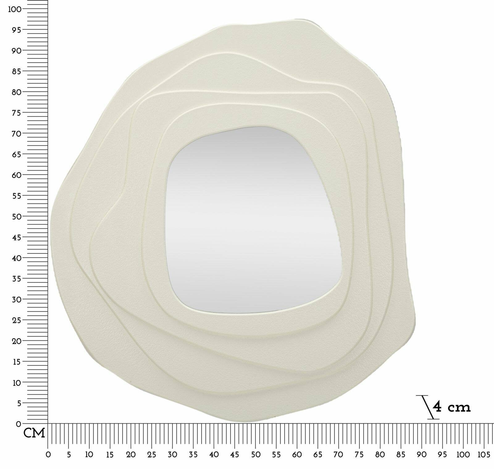 Specchio Brennero, Specchiera, Articolo d'arredo a muro, Decorazione con specchio, 90x4 h97 cm, Bianco