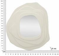 Specchio Brennero, Specchiera, Articolo d'arredo a muro, Decorazione con specchio, 90x4 h97 cm, Bianco