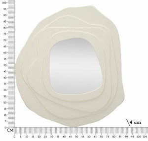 Specchio Brennero, Specchiera, Articolo d'arredo a muro, Decorazione con specchio, 90x4 h97 cm, Bianco