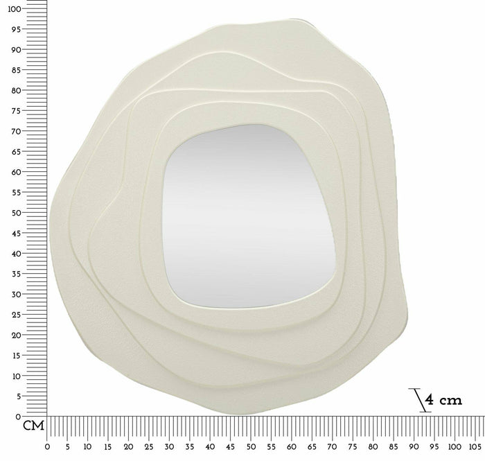 Specchio Brennero, Specchiera, Articolo d'arredo a muro, Decorazione con specchio, 90x4 h97 cm, Bianco