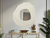 Specchio Brennero, Specchiera, Articolo d'arredo a muro, Decorazione con specchio, 90x4 h97 cm, Bianco