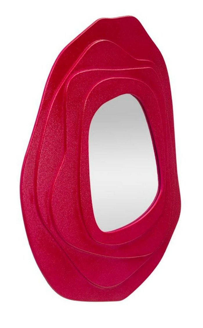 Specchio Brennero, Specchiera, Articolo d'arredo a muro, Decorazione con specchio, 90x4 h97 cm, Fucsia