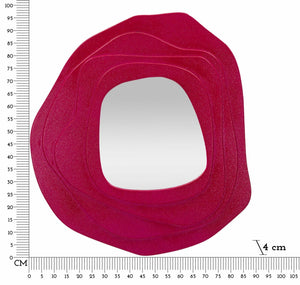 Specchio Brennero, Specchiera, Articolo d'arredo a muro, Decorazione con specchio, 90x4 h97 cm, Fucsia