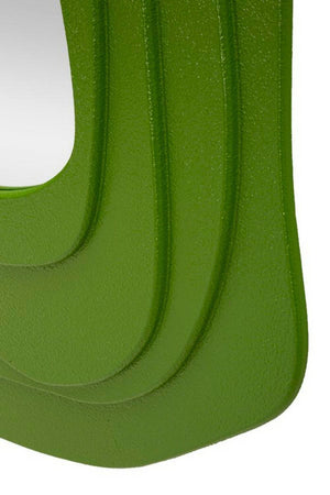 Specchio Brennero, Specchiera, Articolo d'arredo a muro, Decorazione con specchio, 90x4 h97 cm, Verde