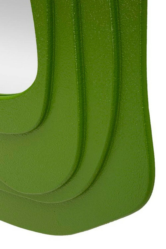 Specchio Brennero, Specchiera, Articolo d'arredo a muro, Decorazione con specchio, 90x4 h97 cm, Verde
