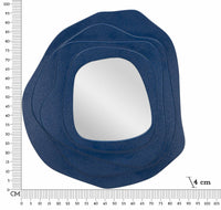 Specchio Brennero, Specchiera, Articolo d'arredo a muro, Decorazione con specchio, 90x4 h97 cm, Blu