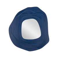 Specchio Brennero, Specchiera, Articolo d'arredo a muro, Decorazione con specchio, 90x4 h97 cm, Blu