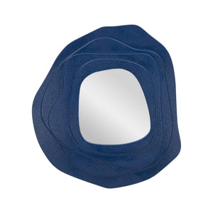 Specchio Brennero, Specchiera, Articolo d'arredo a muro, Decorazione con specchio, 90x4 h97 cm, Blu