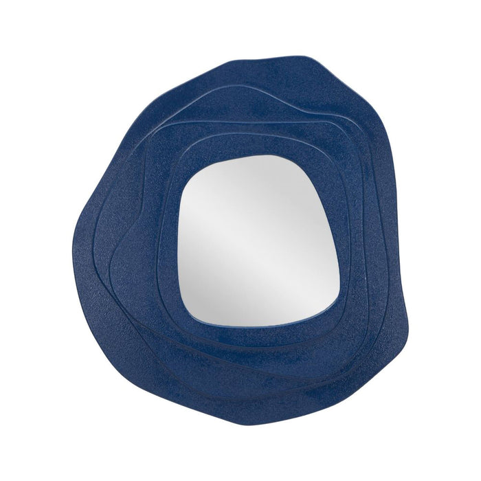 Specchio Brennero, Specchiera, Articolo d'arredo a muro, Decorazione con specchio, 90x4 h97 cm, Blu