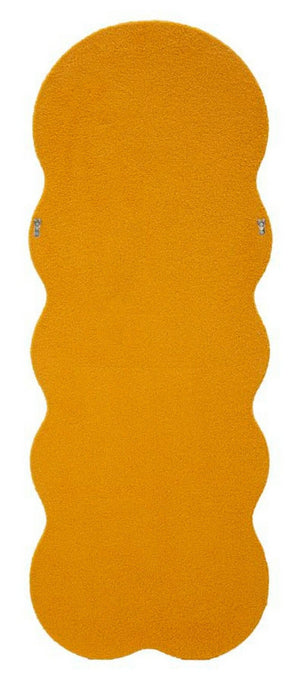 Specchio Bottarone, Specchiera, Articolo d'arredo a muro, Decorazione con specchio, 40x4 h160 cm, Ocra