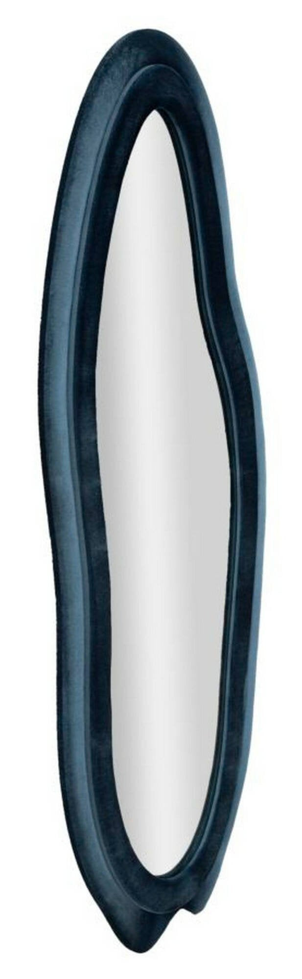 Specchio Brione, Specchiera, Articolo d'arredo a muro, Decorazione con specchio, 40x4 h160 cm, Blu