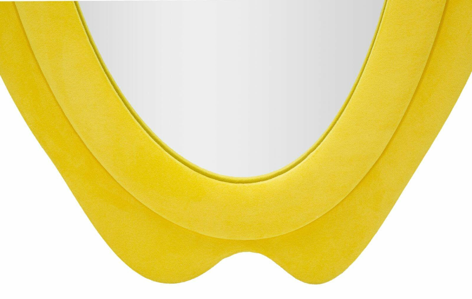 Specchio Brione, Specchiera, Articolo d'arredo a muro, Decorazione con specchio, 40x4 h160 cm, Giallo