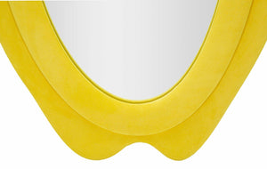 Specchio Brione, Specchiera, Articolo d'arredo a muro, Decorazione con specchio, 40x4 h160 cm, Giallo