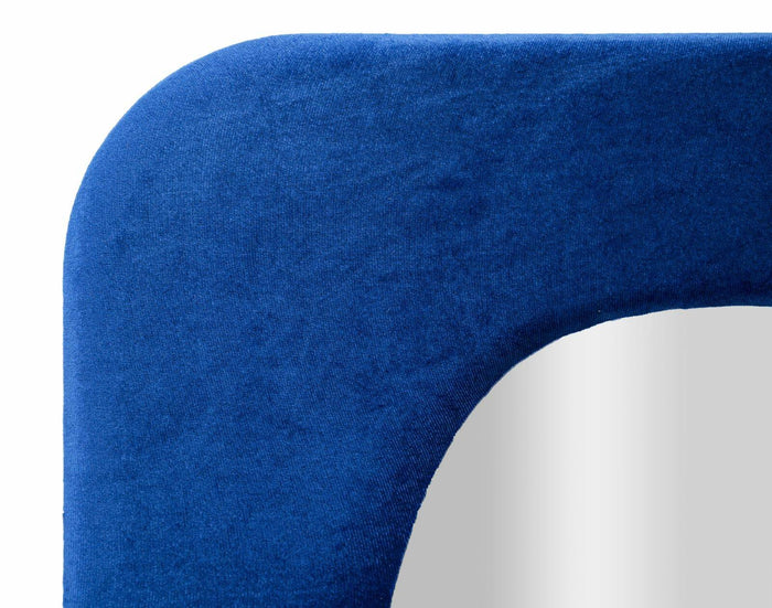 Specchio Casciago, Specchiera, Articolo d'arredo a muro, Decorazione con specchio, 40x4 h160 cm, Blu