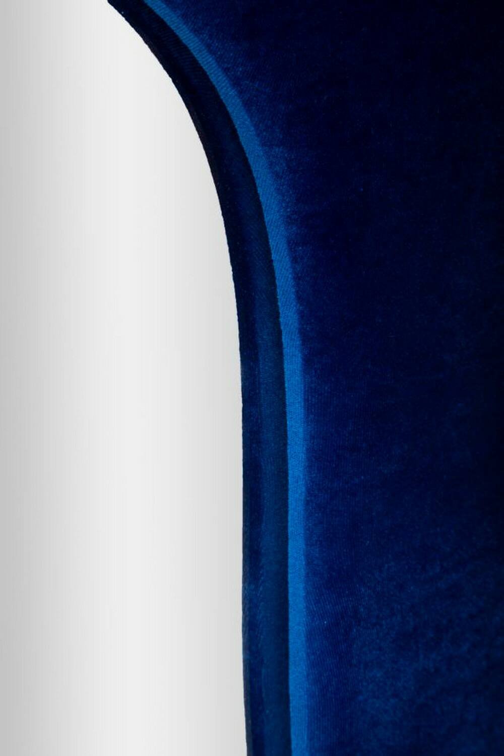 Specchio Casciago, Specchiera, Articolo d'arredo a muro, Decorazione con specchio, 40x4 h160 cm, Blu