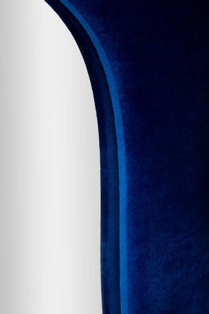 Specchio Casciago, Specchiera, Articolo d'arredo a muro, Decorazione con specchio, 40x4 h160 cm, Blu