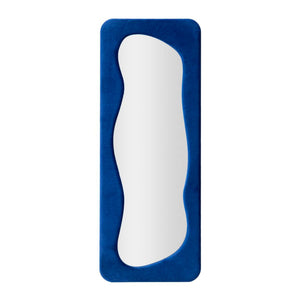 Specchio Casciago, Specchiera, Articolo d'arredo a muro, Decorazione con specchio, 40x4 h160 cm, Blu