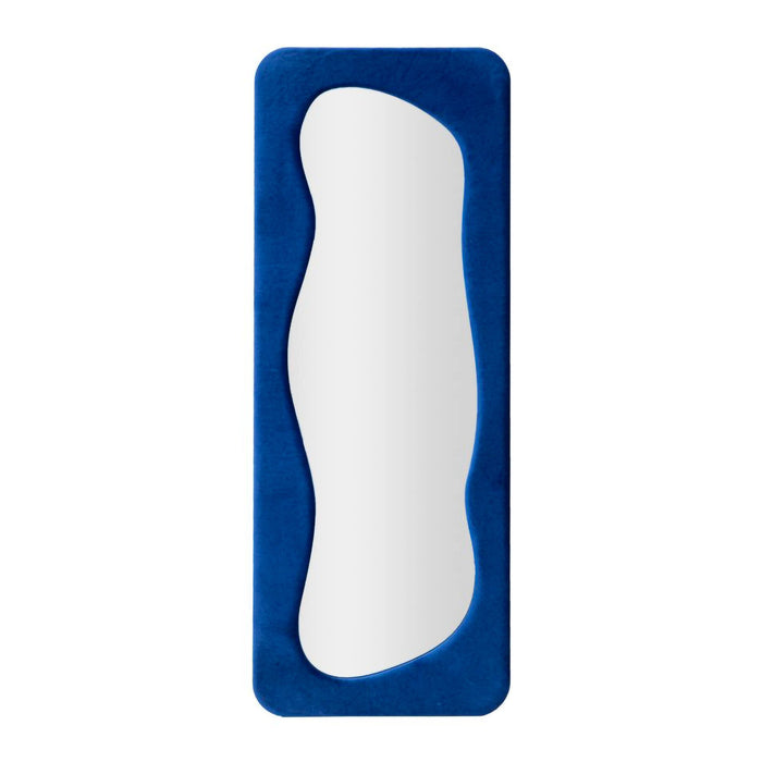 Specchio Casciago, Specchiera, Articolo d'arredo a muro, Decorazione con specchio, 40x4 h160 cm, Blu