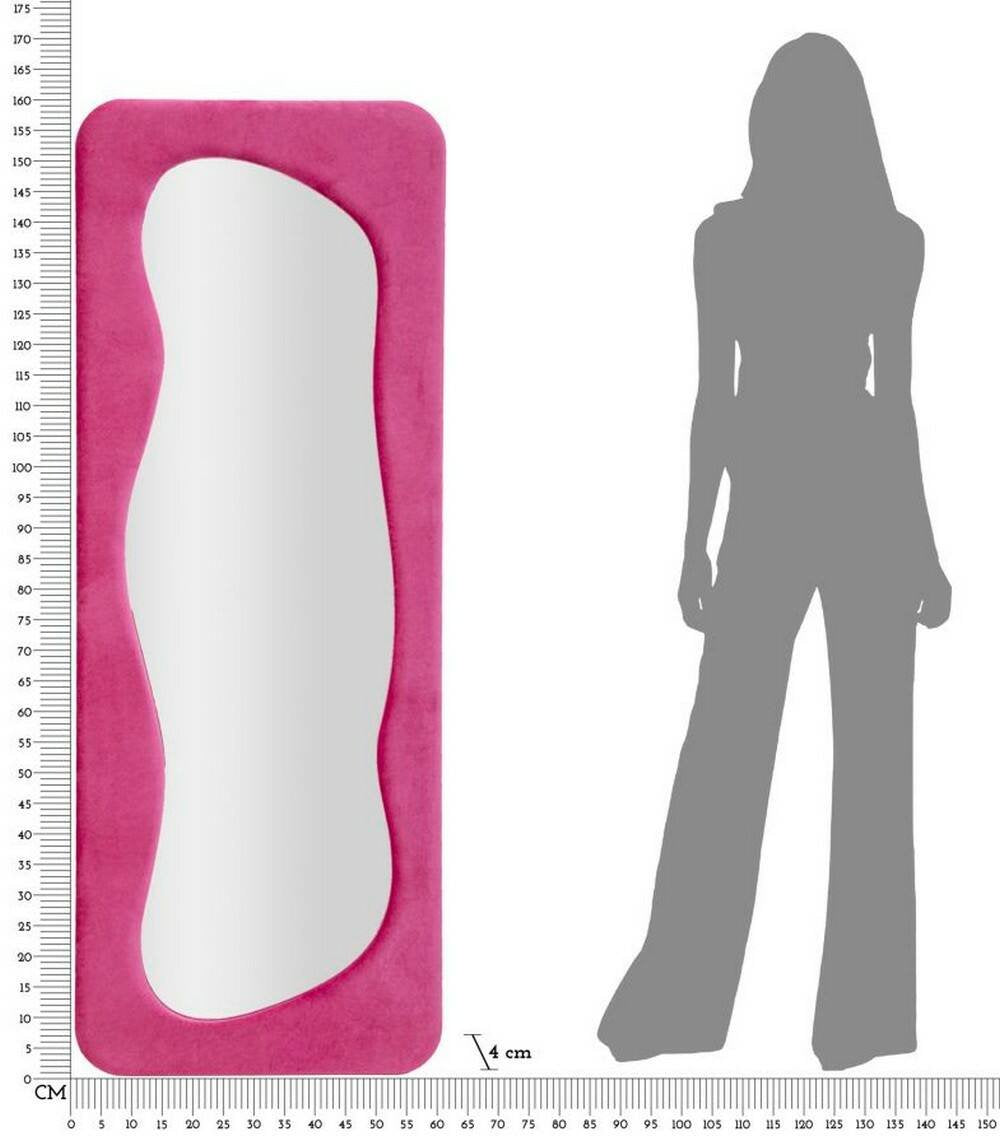 Specchio Casciago, Specchiera, Articolo d'arredo a muro, Decorazione con specchio, 40x4 h160 cm, Fucsia