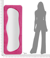 Specchio Casciago, Specchiera, Articolo d'arredo a muro, Decorazione con specchio, 40x4 h160 cm, Fucsia