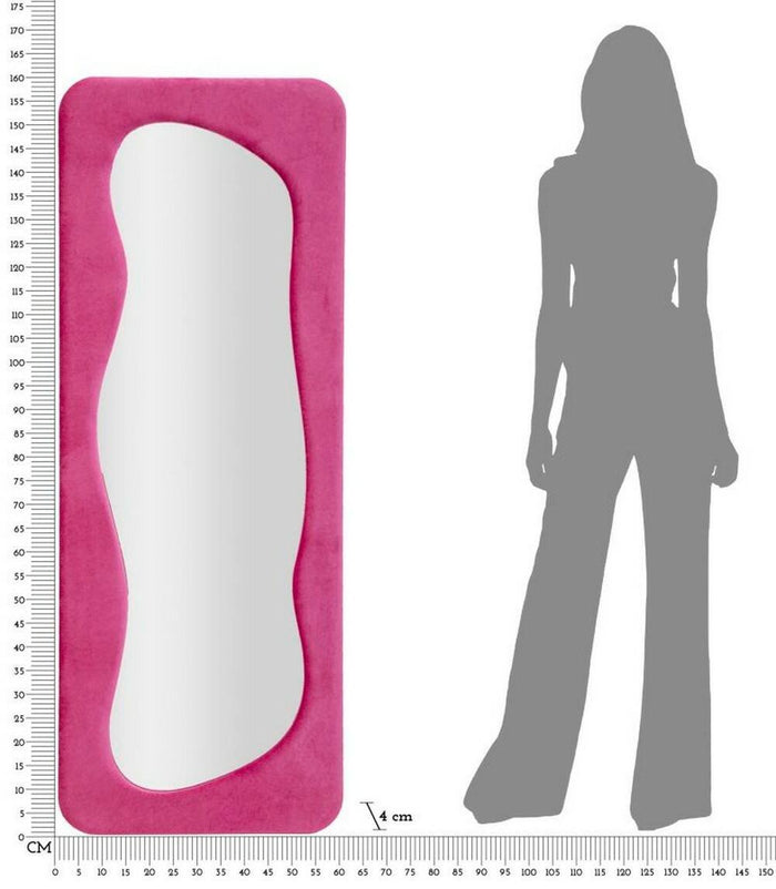 Specchio Casciago, Specchiera, Articolo d'arredo a muro, Decorazione con specchio, 40x4 h160 cm, Fucsia