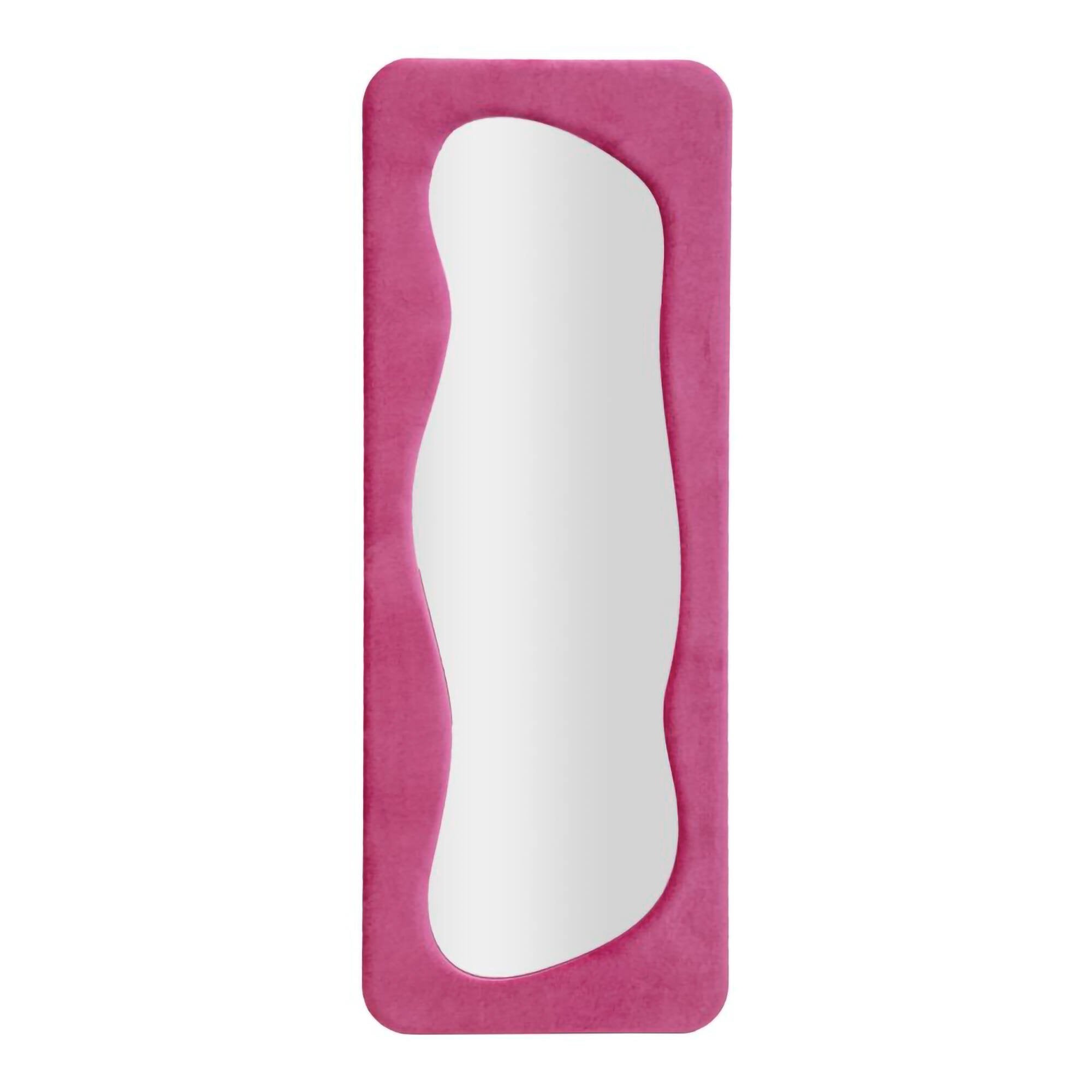 Specchio Casciago, Specchiera, Articolo d'arredo a muro, Decorazione con specchio, 40x4 h160 cm, Fucsia