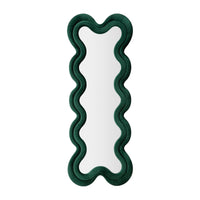 Specchio Lari, Specchiera, Articolo d'arredo a muro, Decorazione con specchio, 58x4 h160 cm, Verde