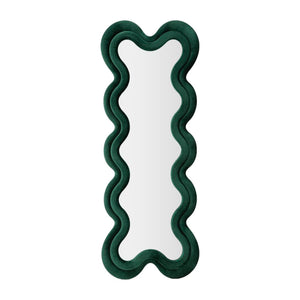 Specchio Lari, Specchiera, Articolo d'arredo a muro, Decorazione con specchio, 58x4 h160 cm, Verde