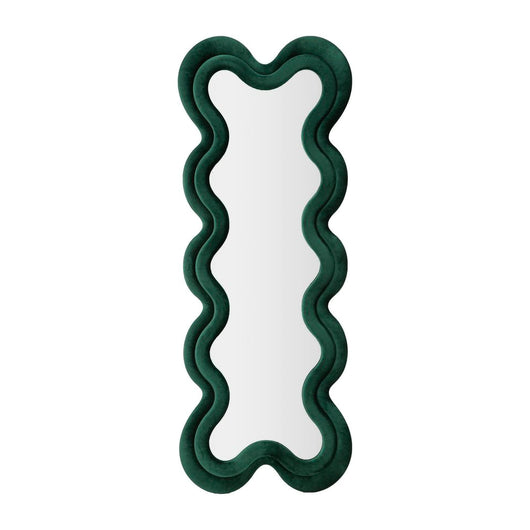 Specchio Lari, Specchiera, Articolo d'arredo a muro, Decorazione con specchio, 58x4 h160 cm, Verde