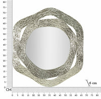 Specchio Gerola, Specchiera, Articolo d'arredo a muro, Decorazione con specchio, 66x6 h75 cm, Argento