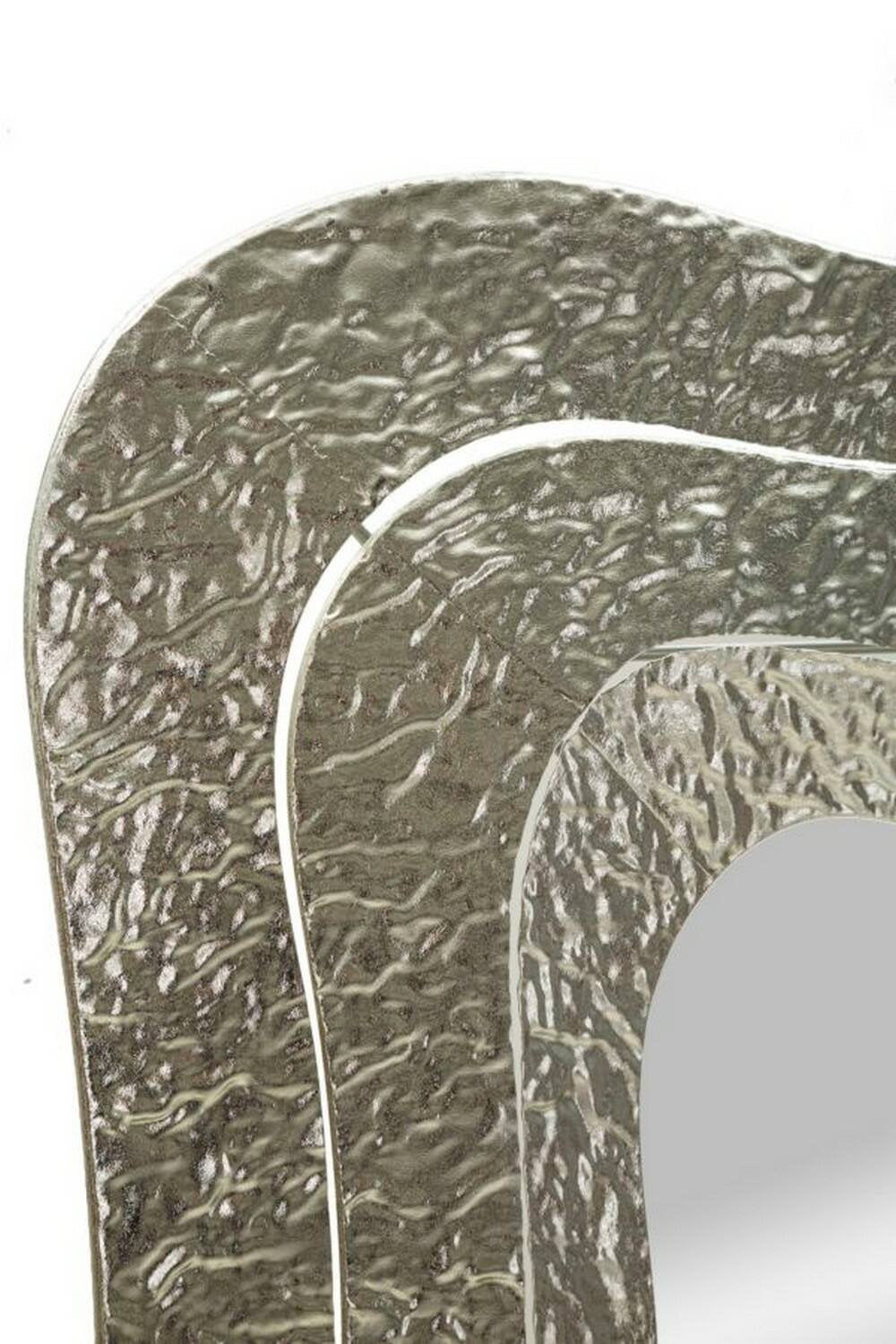 Specchio Casella, Specchiera, Articolo d'arredo a muro, Decorazione con specchio, 74x7 h79 cm, Argento