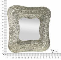 Specchio Casella, Specchiera, Articolo d'arredo a muro, Decorazione con specchio, 74x7 h79 cm, Argento