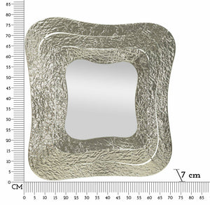 Specchio Casella, Specchiera, Articolo d'arredo a muro, Decorazione con specchio, 74x7 h79 cm, Argento